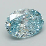 1.08ct Oval Lab Grown Diamond (Colour Fancy Vivid Green Blue, Clarity VS2, IGI Certified)