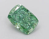 0.53ct Cushion modified Lab Grown Diamond (Colour Fancy Vivid Green, Clarity VVS2, IGI Certified)