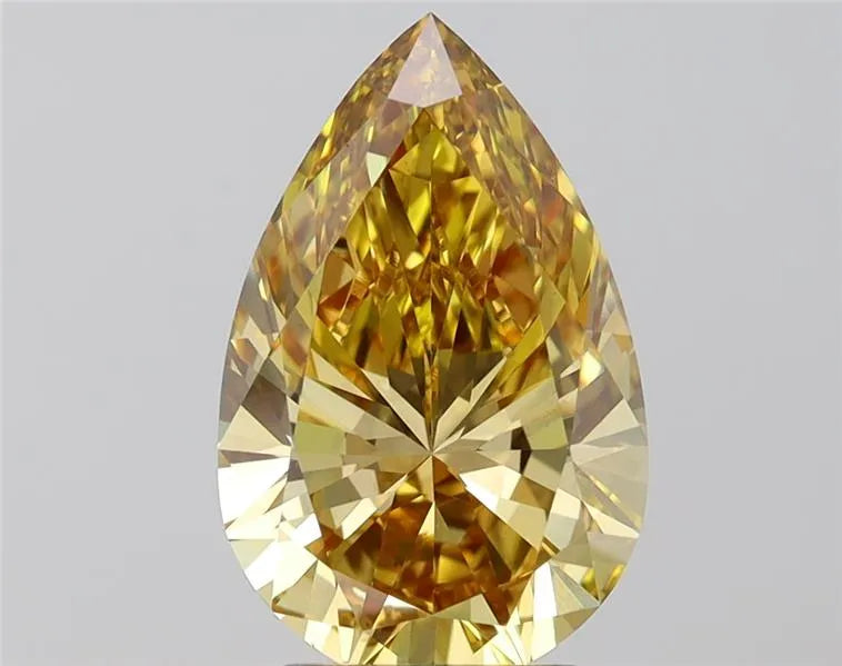 2.96ct Pear Lab Grown Diamond (Colour Fancy Vivid Yellow, Clarity VS1, Cut GD, IGI Certified)