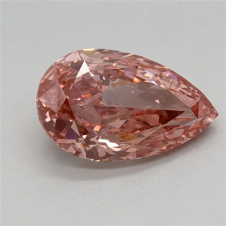 2.57ct Pear Lab Grown Diamond (Colour Fancy Vivid Brownish Pink, Clarity VVS2, IGI Certified)