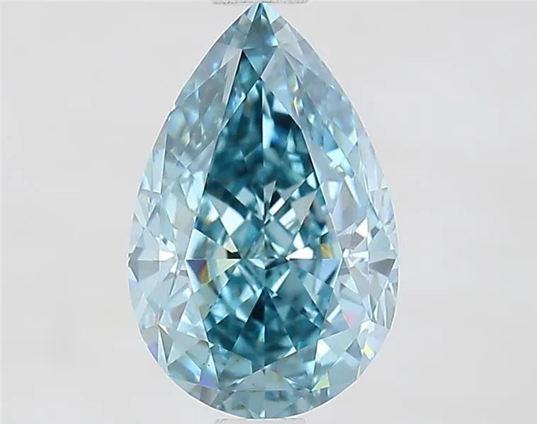1.55ct Pear Lab Grown Diamond (Colour Fancy Vivid Greenish Blue, Clarity VS1, IGI Certified)