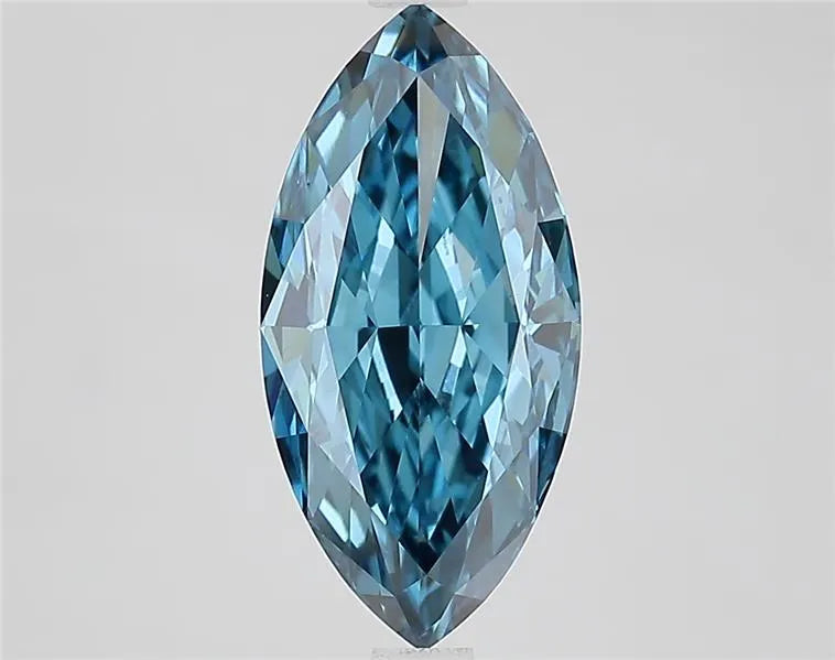 3.07ct Marquise Lab Grown Diamond (Colour Fancy Vivid Blue, Clarity VS1, IGI Certified)
