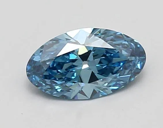 0.84ct Oval Lab Grown Diamond (Colour Fancy Vivid Blue, Clarity VS1, IGI Certified)