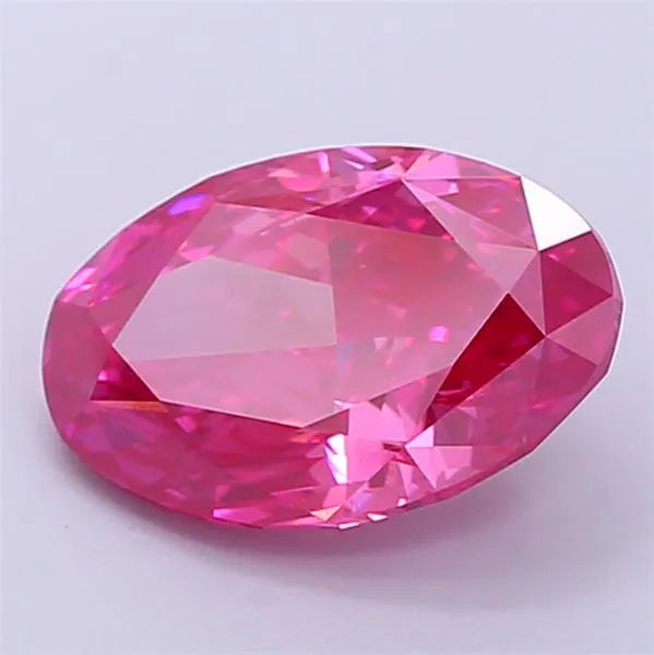 3.08ct Oval Lab Grown Diamond (Colour Fancy Vivid Pink, Clarity VS1, IGI Certified)