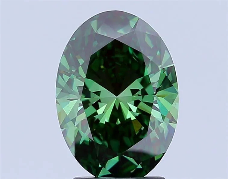 2.47ct Oval Lab Grown Diamond (Colour Fancy Vivid Green, Clarity VS1, IGI Certified)