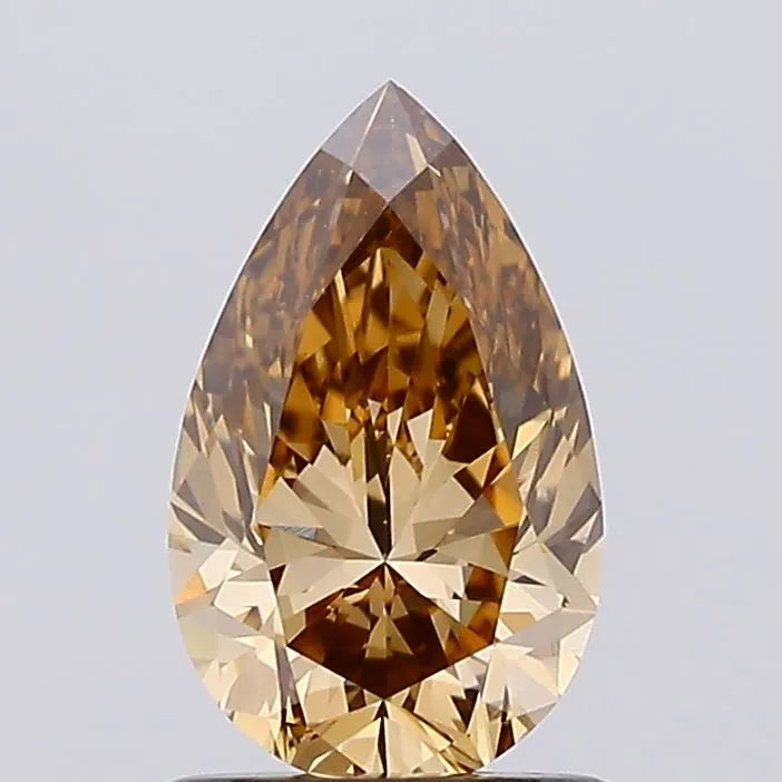 1.01ct Pear Lab Grown Diamond (Colour Fancy Brown, Clarity VVS2, IGI Certified)