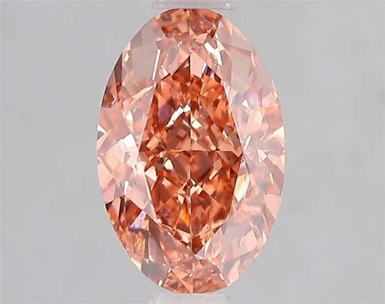 2.00ct Oval Lab Grown Diamond (Colour Fancy Vivid Brownish Pink, Clarity VS1, IGI Certified)