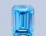 1.38ct Emerald Lab Grown Diamond (Colour Fancy Vivid Blue, Clarity VS1, IGI Certified)