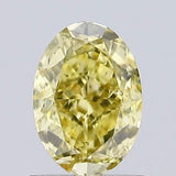 0.90ct Oval Lab Grown Diamond (Colour Fancy Intense Yellow, Clarity VS1, Cut GD, IGI Certified)
