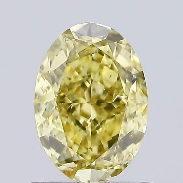 0.90ct Oval Lab Grown Diamond (Colour Fancy Intense Yellow, Clarity VS1, Cut GD, IGI Certified)