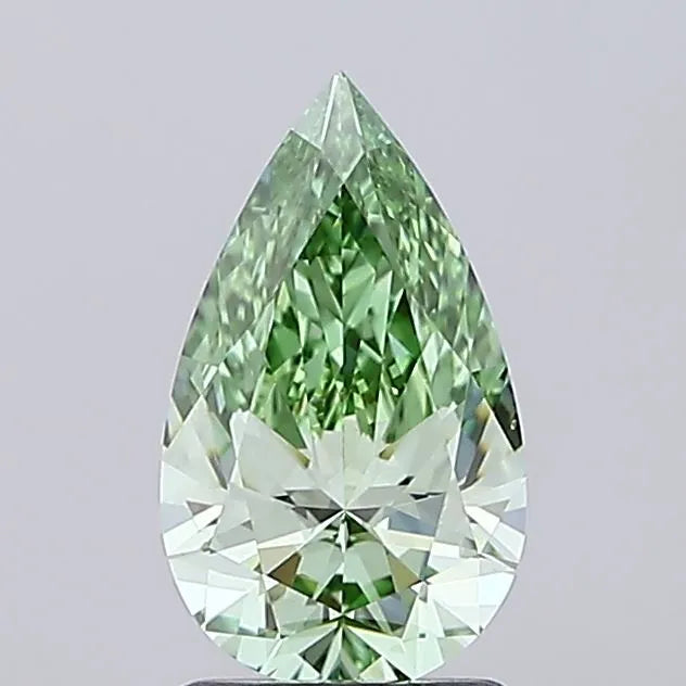 1.52ct Pear Lab Grown Diamond (Colour Fancy Vivid Green, Clarity VVS2, IGI Certified)