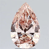 2.22ct Pear Lab Grown Diamond (Colour Fancy Brownish Pink, Clarity VS1, IGI Certified)