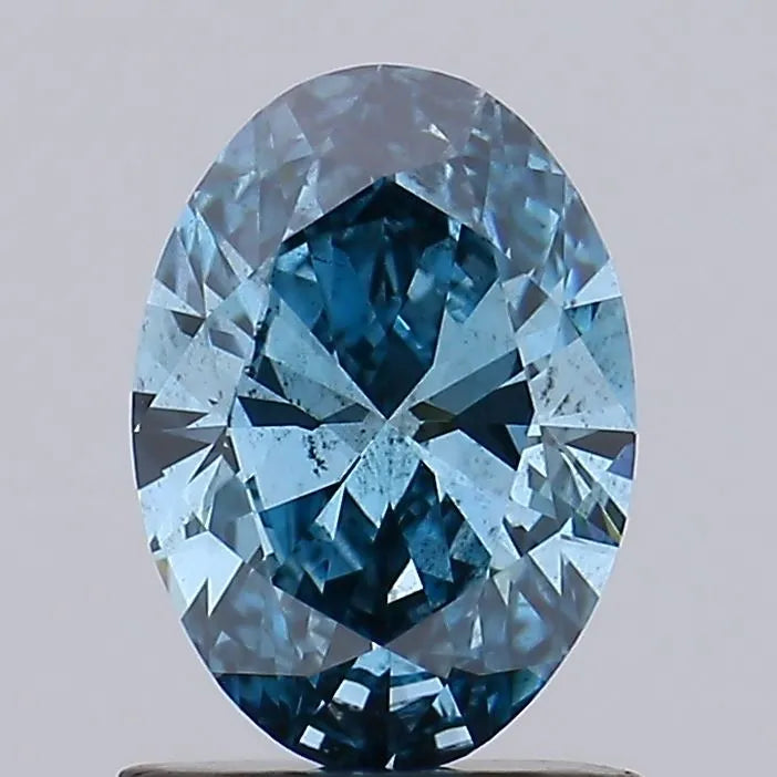 1.06ct Oval Lab Grown Diamond (Colour Fancy Vivid Blue, Clarity SI1, Cut GD, IGI Certified)