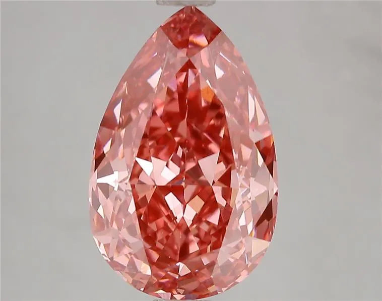 4.07ct Pear Lab Grown Diamond (Colour Fancy Vivid Pink, Clarity VS1, IGI Certified)