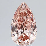 3.89ct Pear Lab Grown Diamond (Colour Fancy Brownish Pink, Clarity VS2, IGI Certified)
