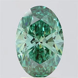 2.03ct Oval Lab Grown Diamond (Colour Fancy Vivid Green, Clarity VS1, IGI Certified)