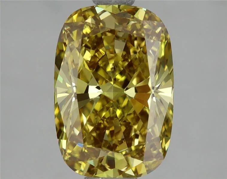 2.00ct Cushion brilliant Lab Grown Diamond (Colour Fancy Brownish Yellow, Clarity VS1, Cut GD, IGI Certified)