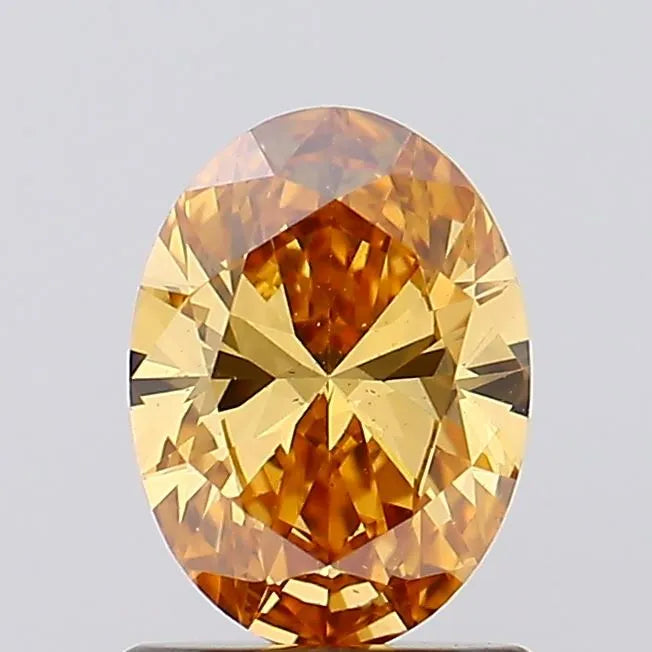 1.00ct Oval Lab Grown Diamond (Colour Fancy Vivid Orange Yellow, Clarity VS2, IGI Certified)