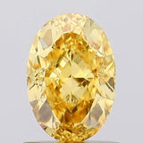 1.00ct Oval Lab Grown Diamond (Colour Fancy Vivid Yellow, Clarity VVS2, IGI Certified)