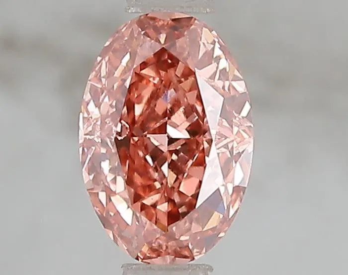 1.02ct Oval Lab Grown Diamond (Colour Fancy Vivid Brown Pink, Clarity VS2, IGI Certified)