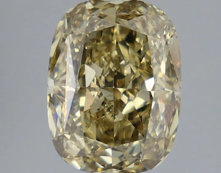 3.48ct Cushion brilliant Lab Grown Diamond (Colour Fancy Gray Yellow, Clarity VS2, IGI Certified)