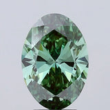 3.01ct Oval Lab Grown Diamond (Colour Fancy Vivid Green, Clarity VVS2, IGI Certified)