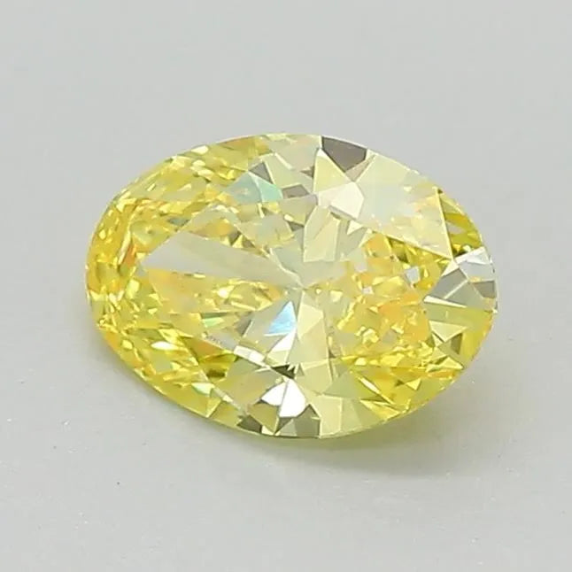 0.62ct Oval Lab Grown Diamond (Colour Fancy Vivid Yellow, Clarity VVS1, Cut GD, IGI Certified)