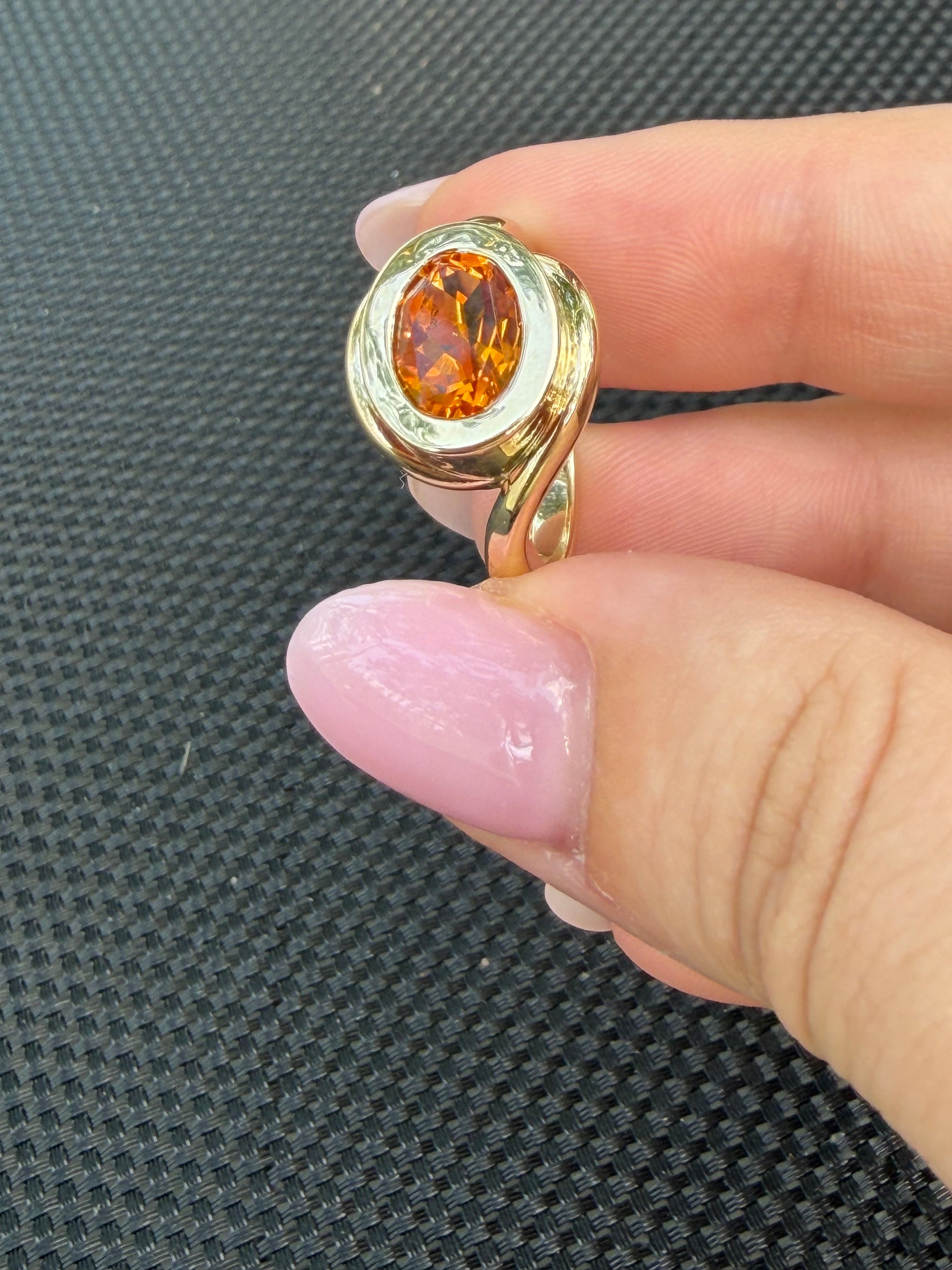 2.00ct Natural Citrine Leo Swirl Ring