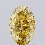 0.95ct Oval Lab Grown Diamond (Colour Fancy Vivid Brownish Yellow, Clarity VS2, IGI Certified)