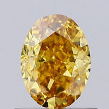 0.68ct Oval Lab Grown Diamond (Colour Fancy Vivid Brownish Yellow, Clarity VS1, IGI Certified)