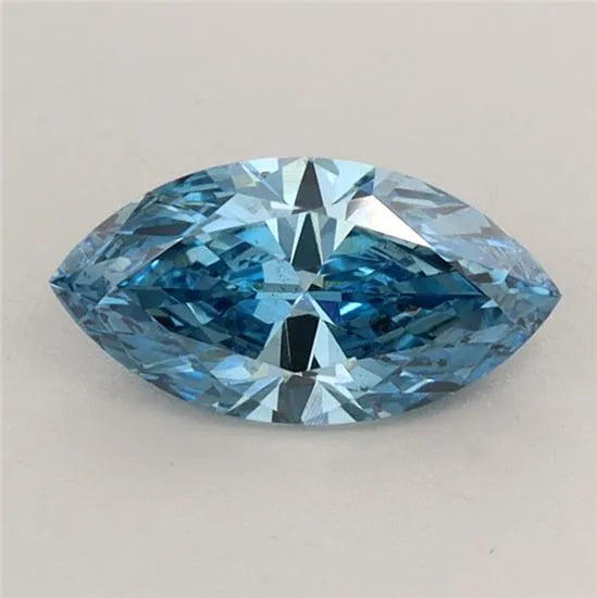 0.72ct Marquise Lab Grown Diamond (Colour Fancy Vivid Blue, Clarity VS2, IGI Certified)