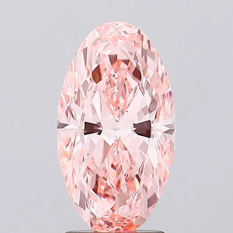 2.16ct Oval Lab Grown Diamond (Colour Fancy Vivid Pink, Clarity VS2, IGI Certified)