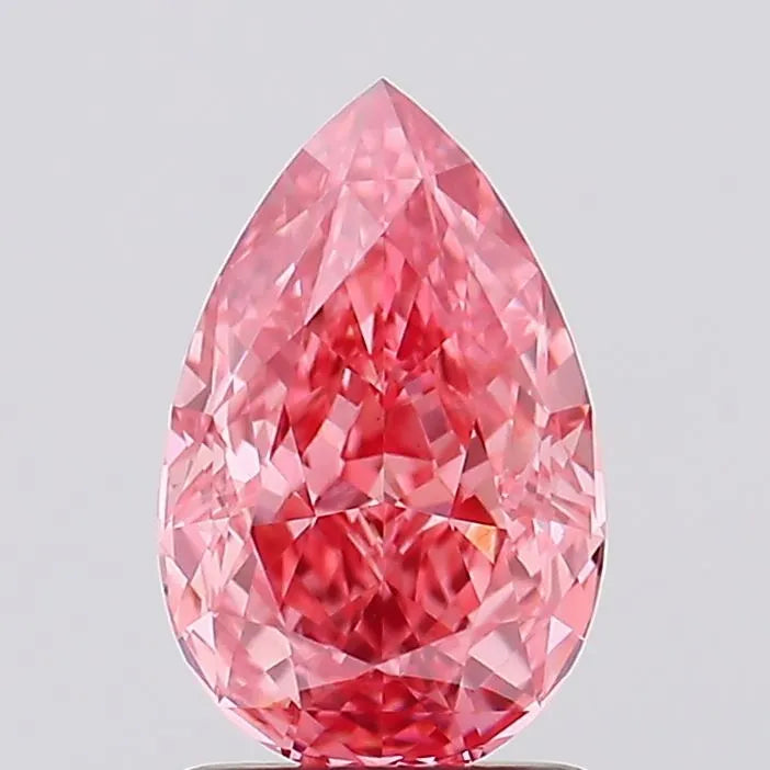 1.10ct Pear Lab Grown Diamond (Colour Fancy Vivid Pink, Clarity VVS2, IGI Certified)