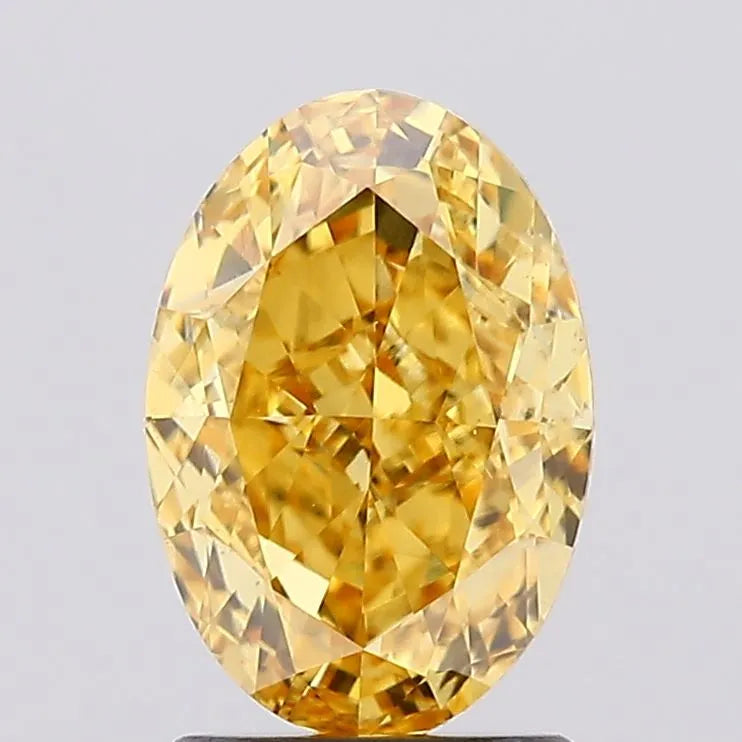 2.09ct Oval Lab Grown Diamond (Colour Fancy Vivid Yellow, Clarity VS2, IGI Certified)