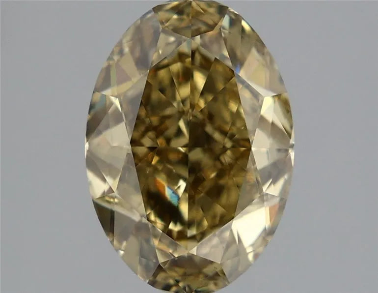3.08ct Oval Lab Grown Diamond (Colour Fancy Gray Yellow, Clarity VS2, IGI Certified)