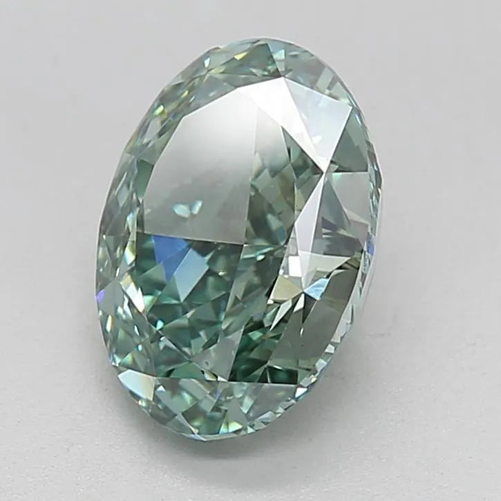 3.02ct Oval Lab Grown Diamond (Colour Fancy Vivid Green, Clarity VS1, IGI Certified)