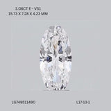 3.08ct Oval Lab Grown Diamond (Colour E, Clarity VS1, IGI Certified)