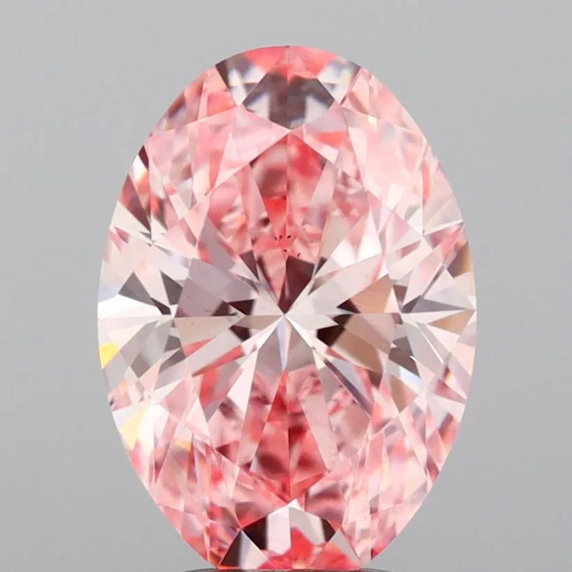 3.52ct Oval Lab Grown Diamond (Colour Fancy Vivid Pink, Clarity VS2, IGI Certified)