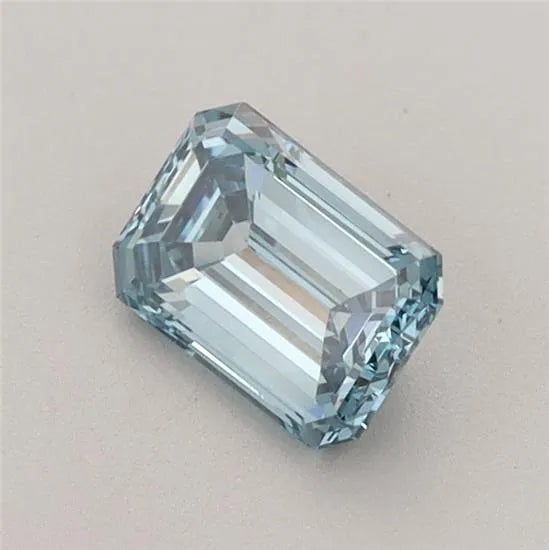 0.72ct Emerald Lab Grown Diamond (Colour Fancy Vivid Blue, Clarity VVS2, IGI Certified)