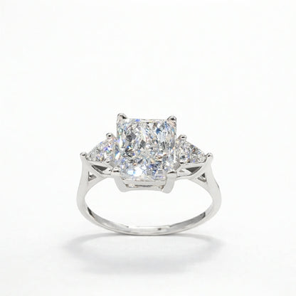 💎 5 1/2 CTW Three-Stone Radiant Diamond Engagement Ring – Custom Made