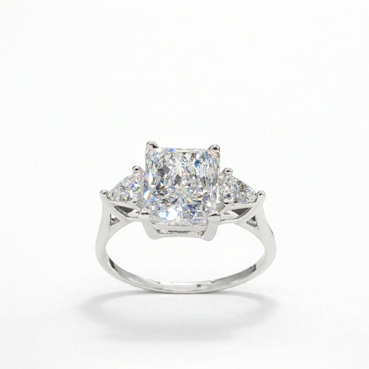 💎 5 1/2 CTW Three-Stone Radiant Diamond Engagement Ring – Custom Made