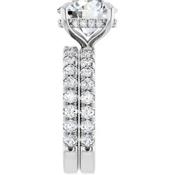 14K White Gold Round Engagement Ring Setting