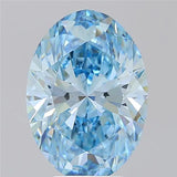 4.53ct Oval Lab Grown Diamond (Colour Fancy Vivid Blue, Clarity VS1, IGI Certified)