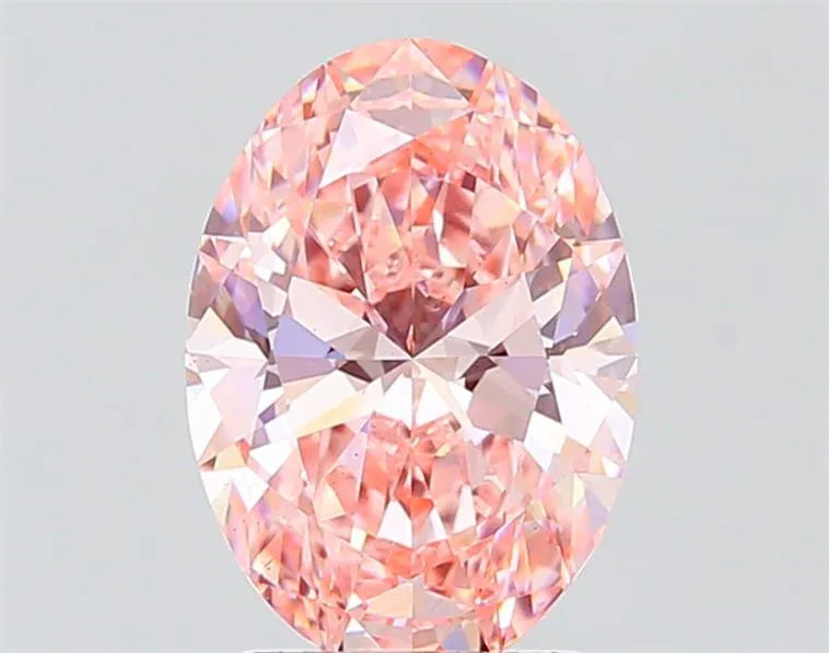 2.51ct Oval Lab Grown Diamond (Colour Fancy Vivid Pink, Clarity VS2, IGI Certified)
