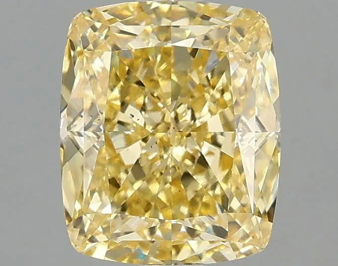 2.10ct Cushion modified Lab Grown Diamond (Colour Fancy Vivid Yellow, Clarity VS2, IGI Certified)
