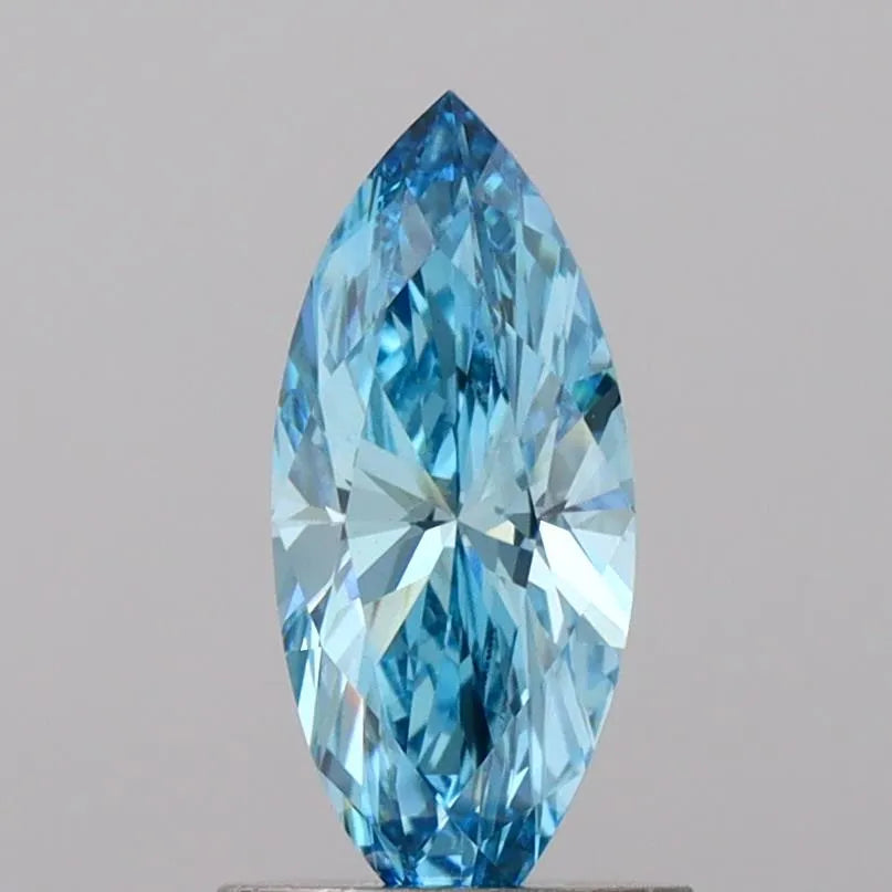 0.91 კარატიანი Marquise Lab Grown ბრილიანტი (ფერი: Fancy Vivid Blue, Clarity VS1, IGI სერტიფიცირებული)