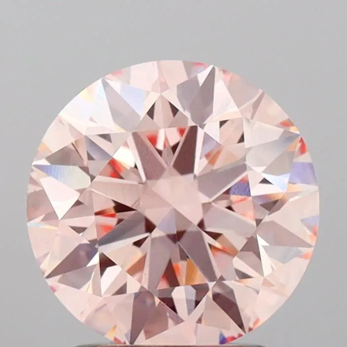 2.00ct Round Lab Grown Diamond (Colour Fancy Intense Pink, Clarity VS1, Cut ID, IGI Certified)