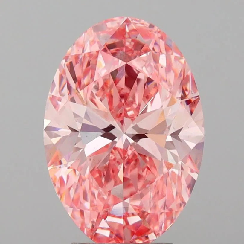 5.01ct Oval Lab Grown Diamond (Colour Fancy Vivid Pink, Clarity VS2, IGI Certified)