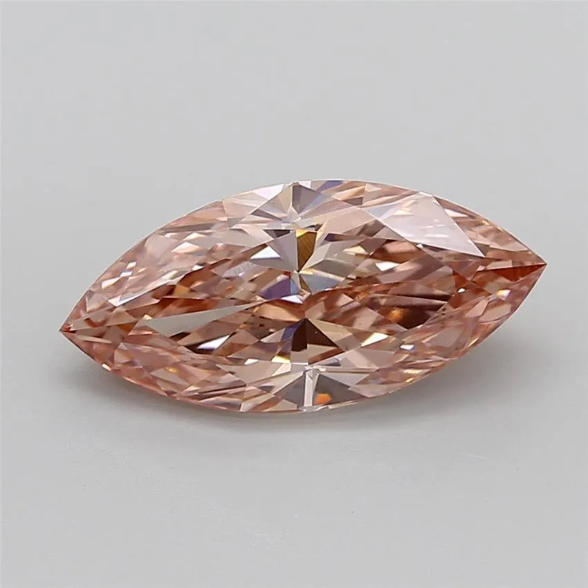 4.09ct Marquise Lab Grown Diamond (Colour Fancy Intense Brownish Pink, Clarity VS1, IGI Certified)