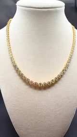 Custom 8 CT Lab-Grown Diamond Bezel Necklace in 14K Gold
